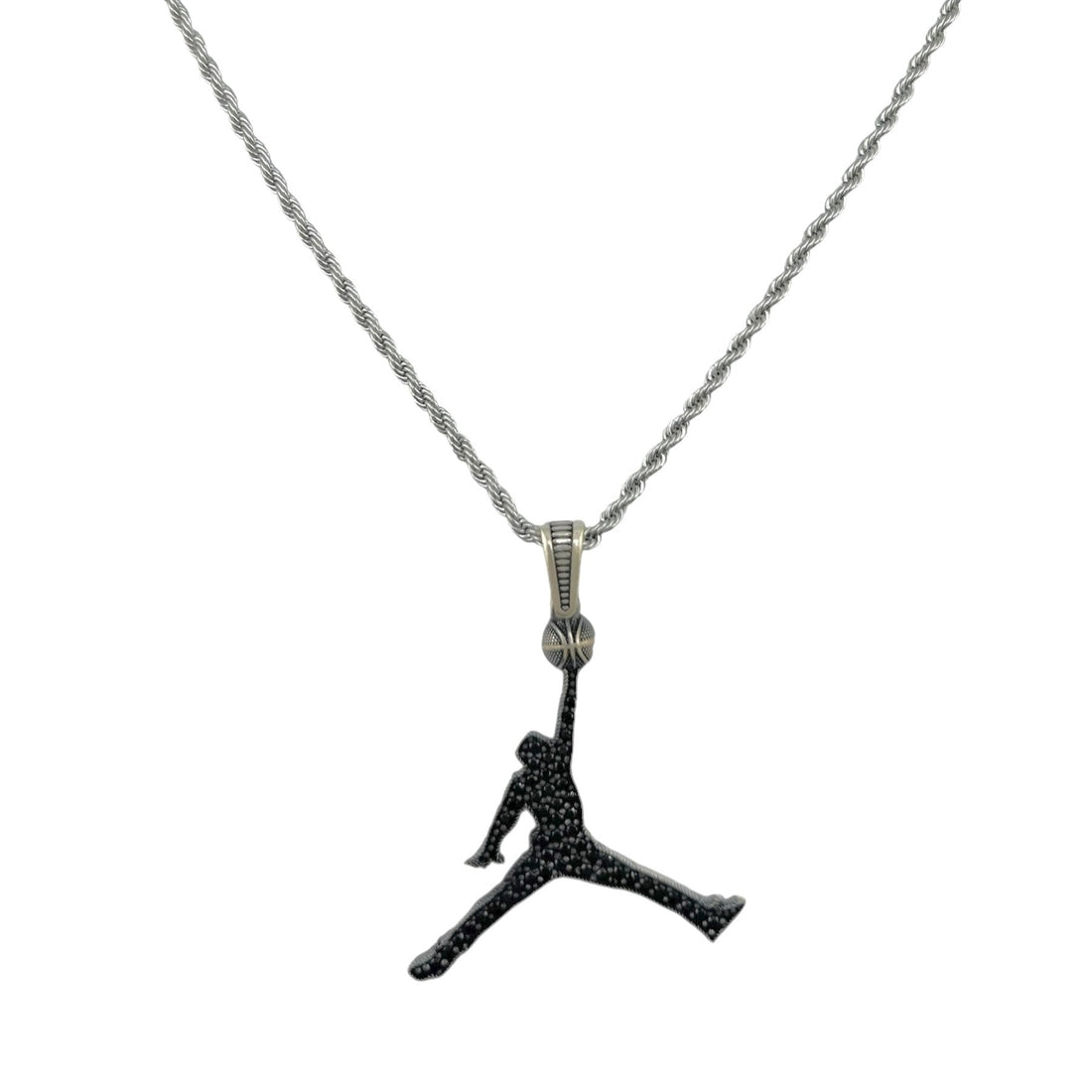 Sterling Silver CZ Hooper Mens Pendant