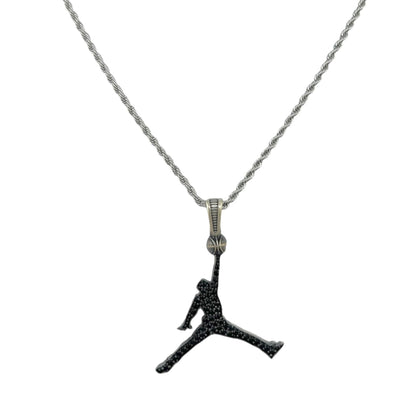 Sterling Silver CZ Hooper Mens Pendant