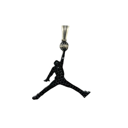 Sterling Silver CZ Hooper Mens Pendant