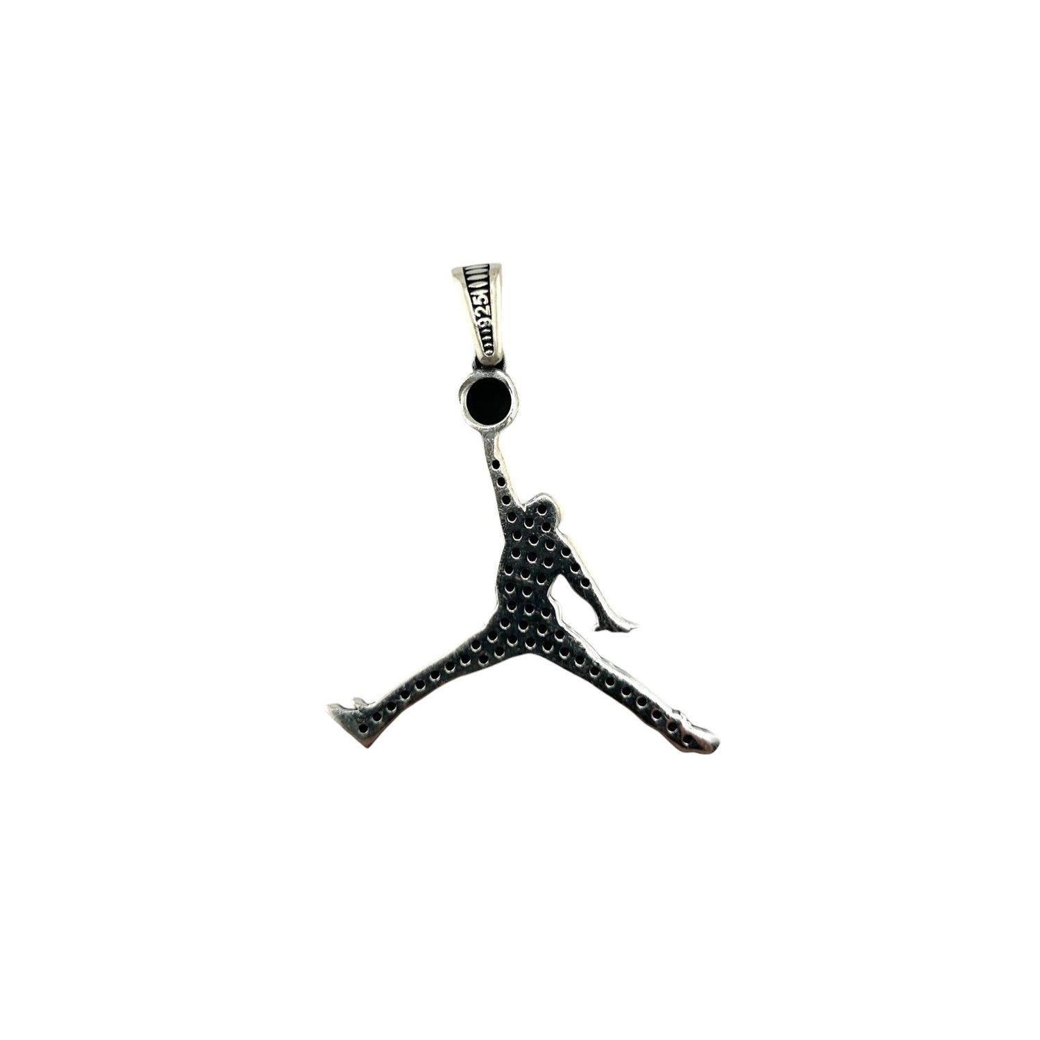 Sterling Silver CZ Hooper Mens Pendant