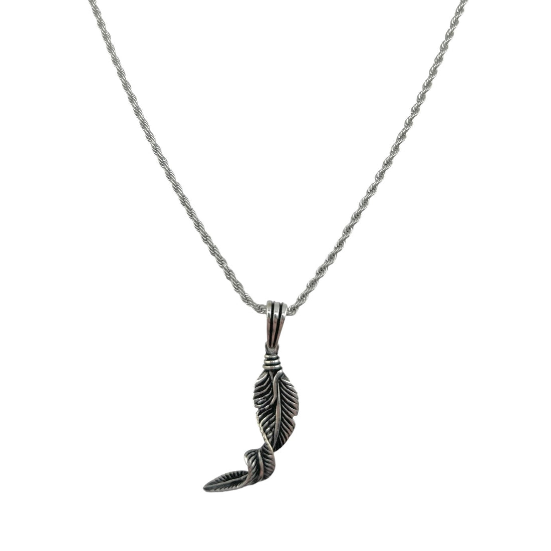 Sterling Silver Leaf Mens Pendant