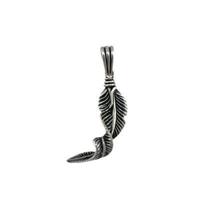 Sterling Silver Leaf Mens Pendant