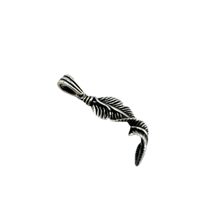 Sterling Silver Leaf Mens Pendant