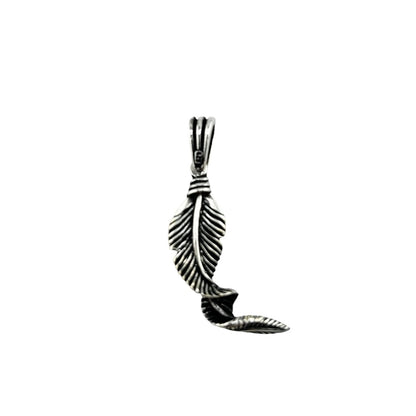 Sterling Silver Leaf Mens Pendant