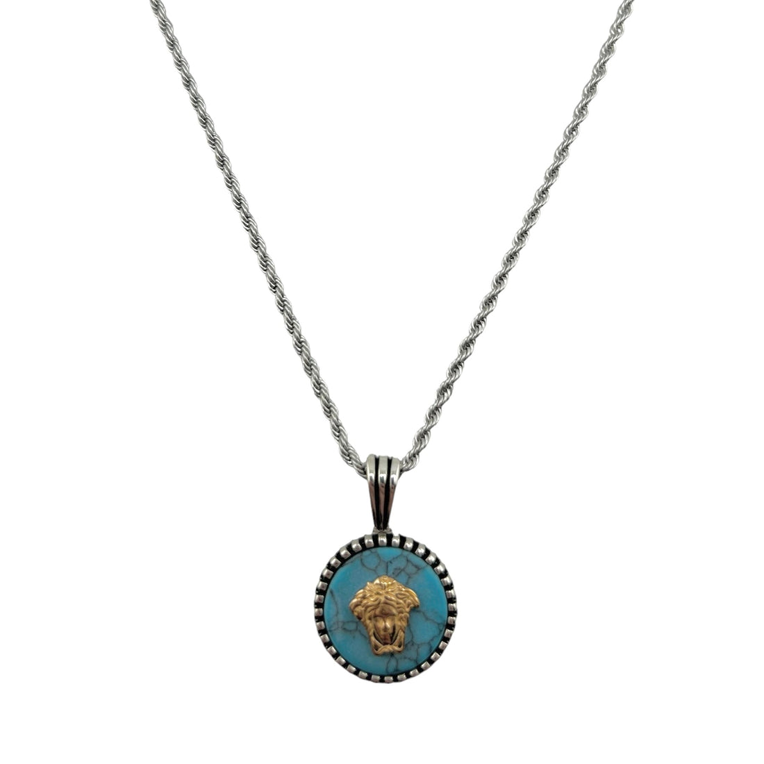 Sterling Silver Turquoise Mens Pendant