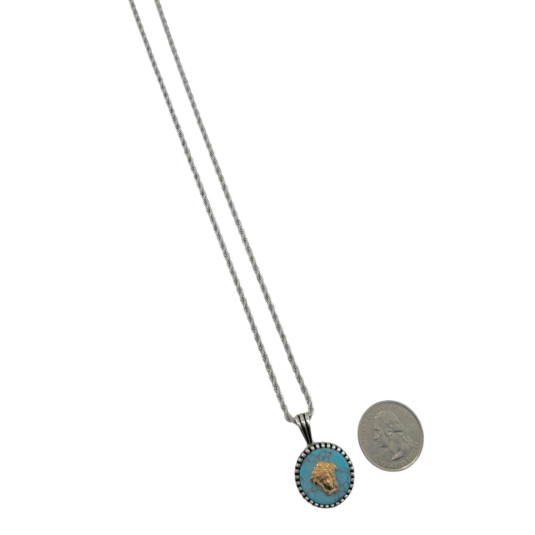 Sterling Silver Turquoise Mens Pendant