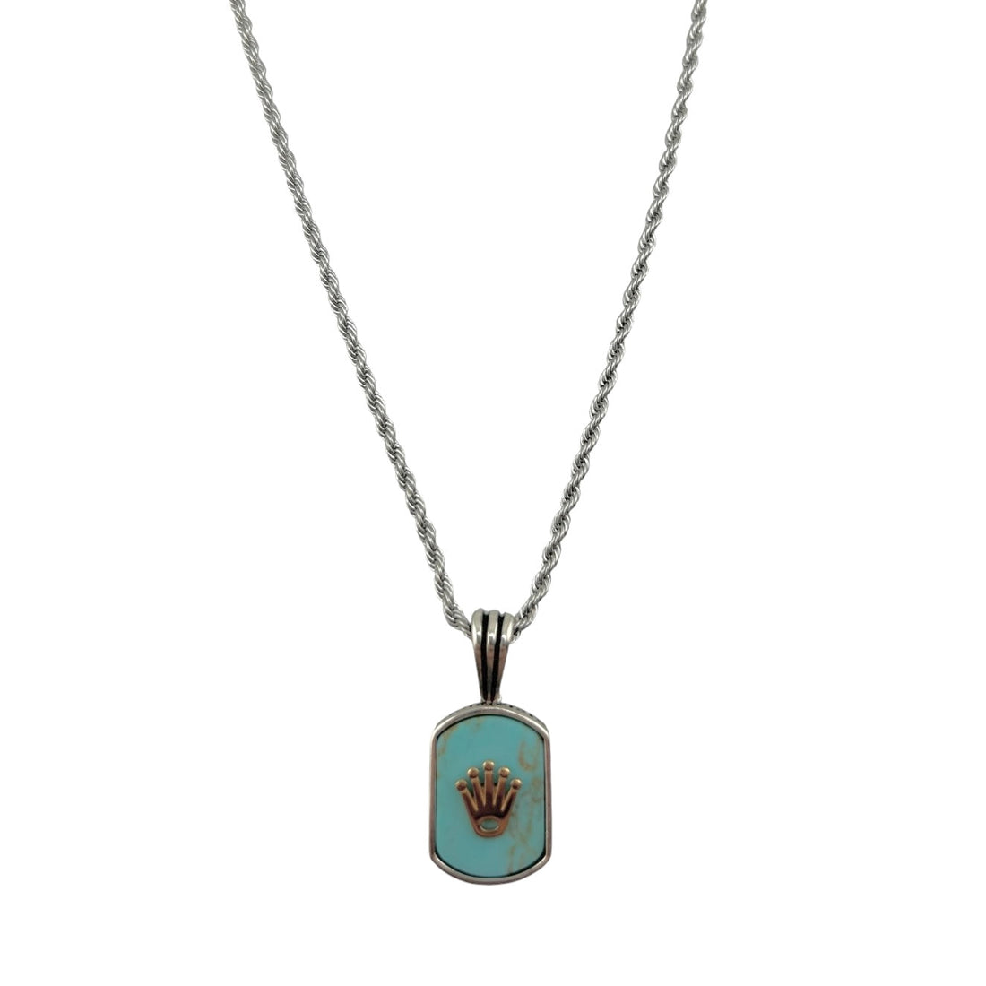 Sterling Silver Light Turquoise Mens Pendant