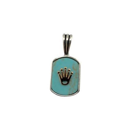 Sterling Silver Light Turquoise Mens Pendant