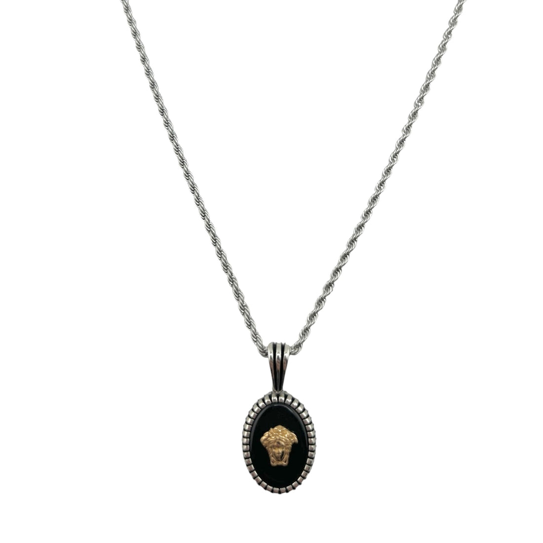Sterling Silver Onyx Mens Pendant