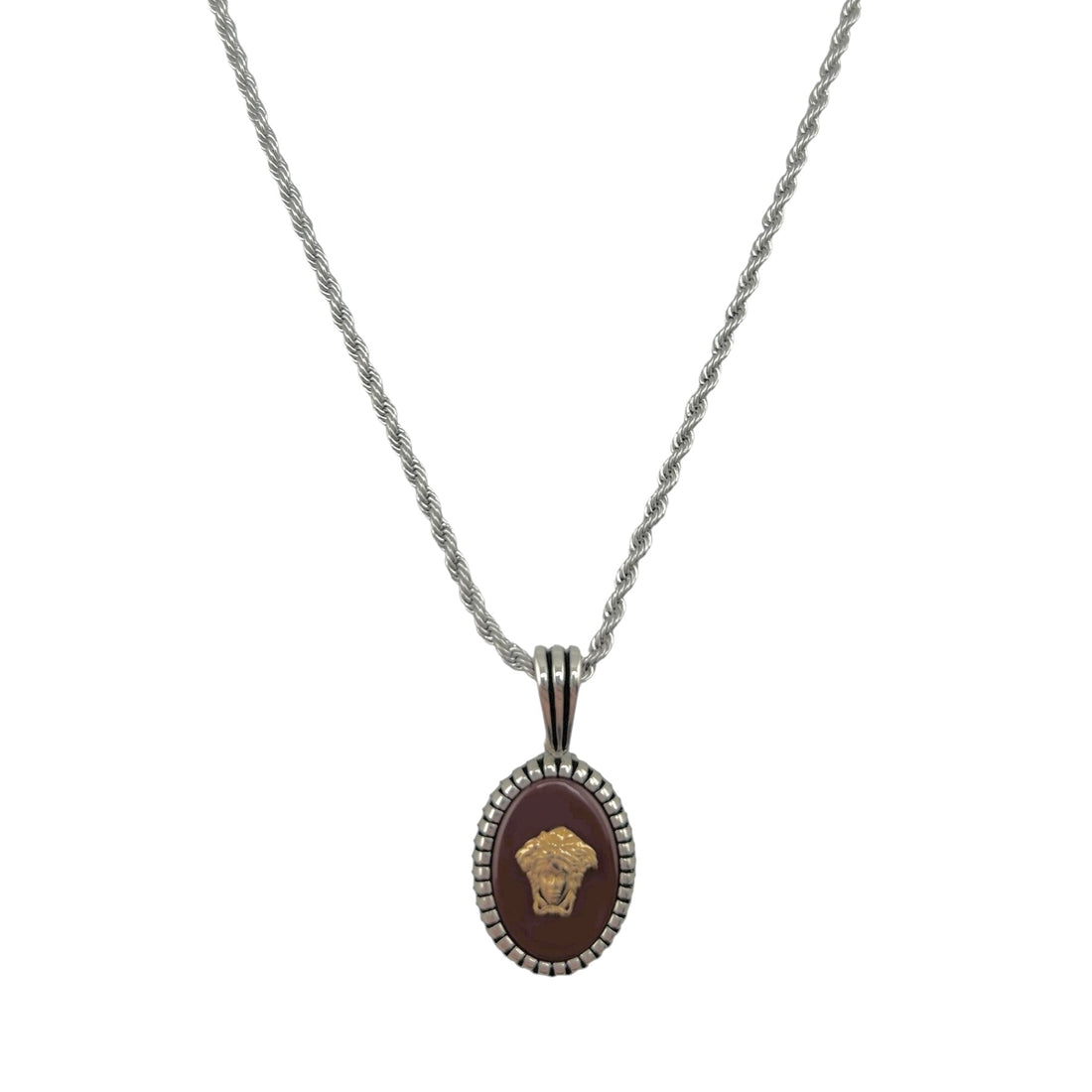 Sterling Silver Agate Mens Pendant