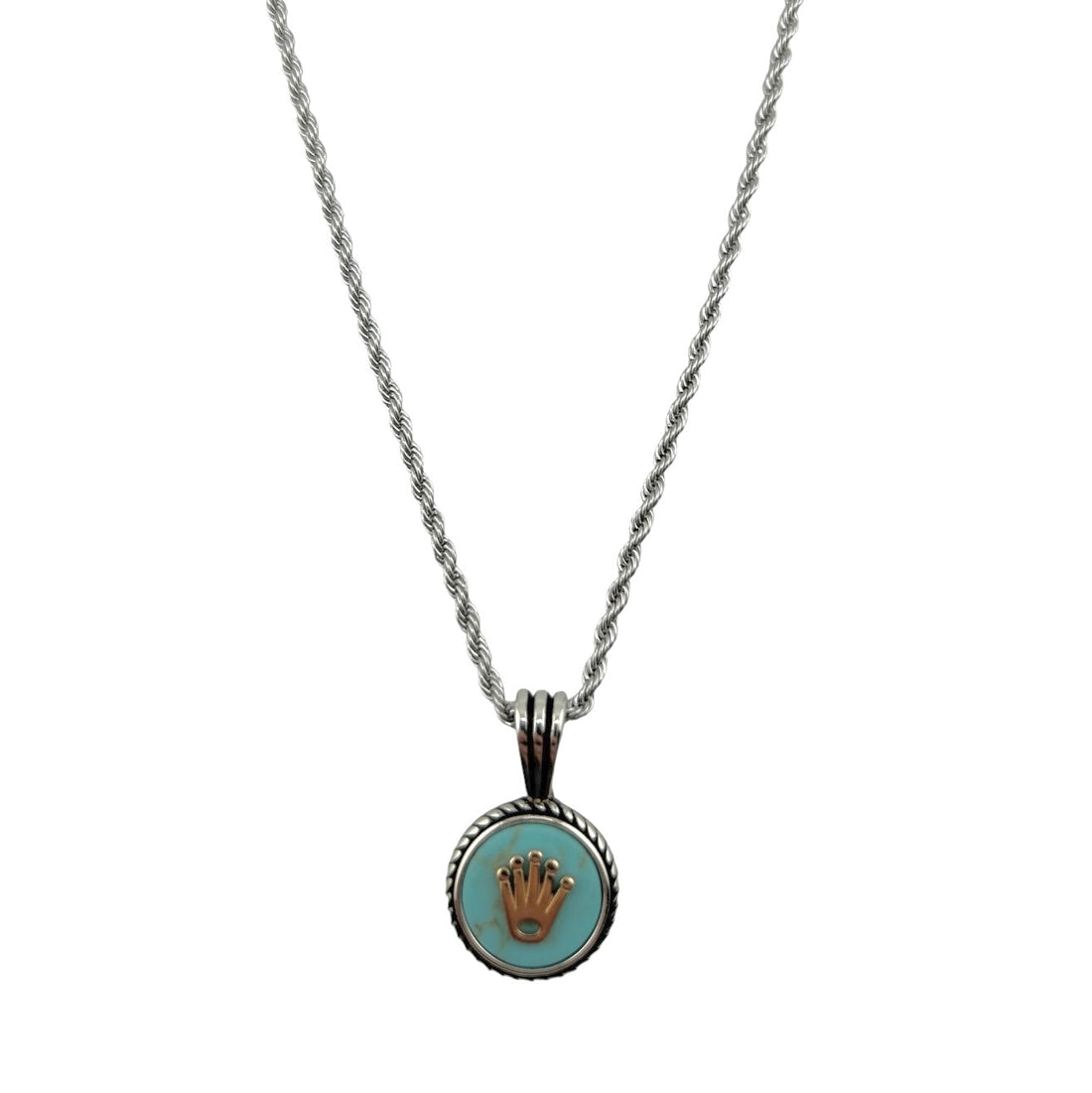 Sterling Silver Light Turquoise Mens Pendant
