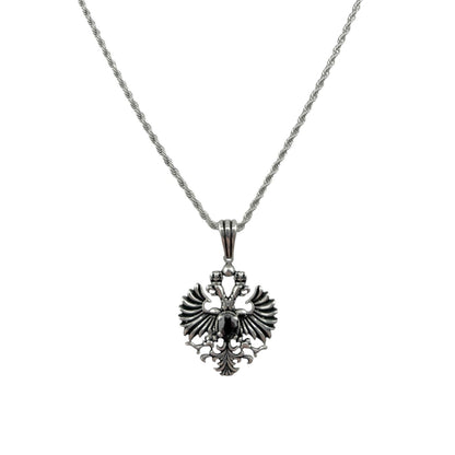 Sterling Silver Black CZ Eagle Mens Pendant