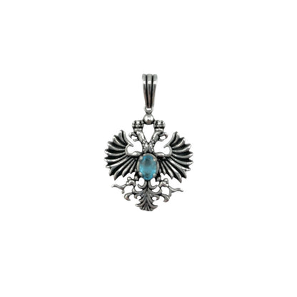 Sterling Silver Topaz CZ Eagle Mens Pendant