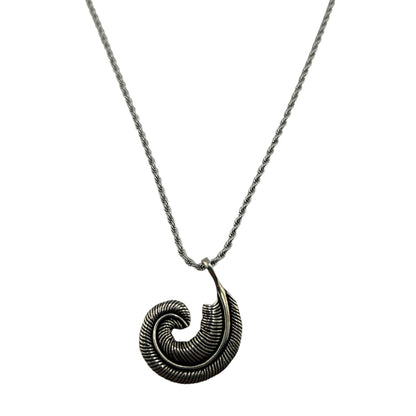 Sterling Silver Leaf Mens Pendant