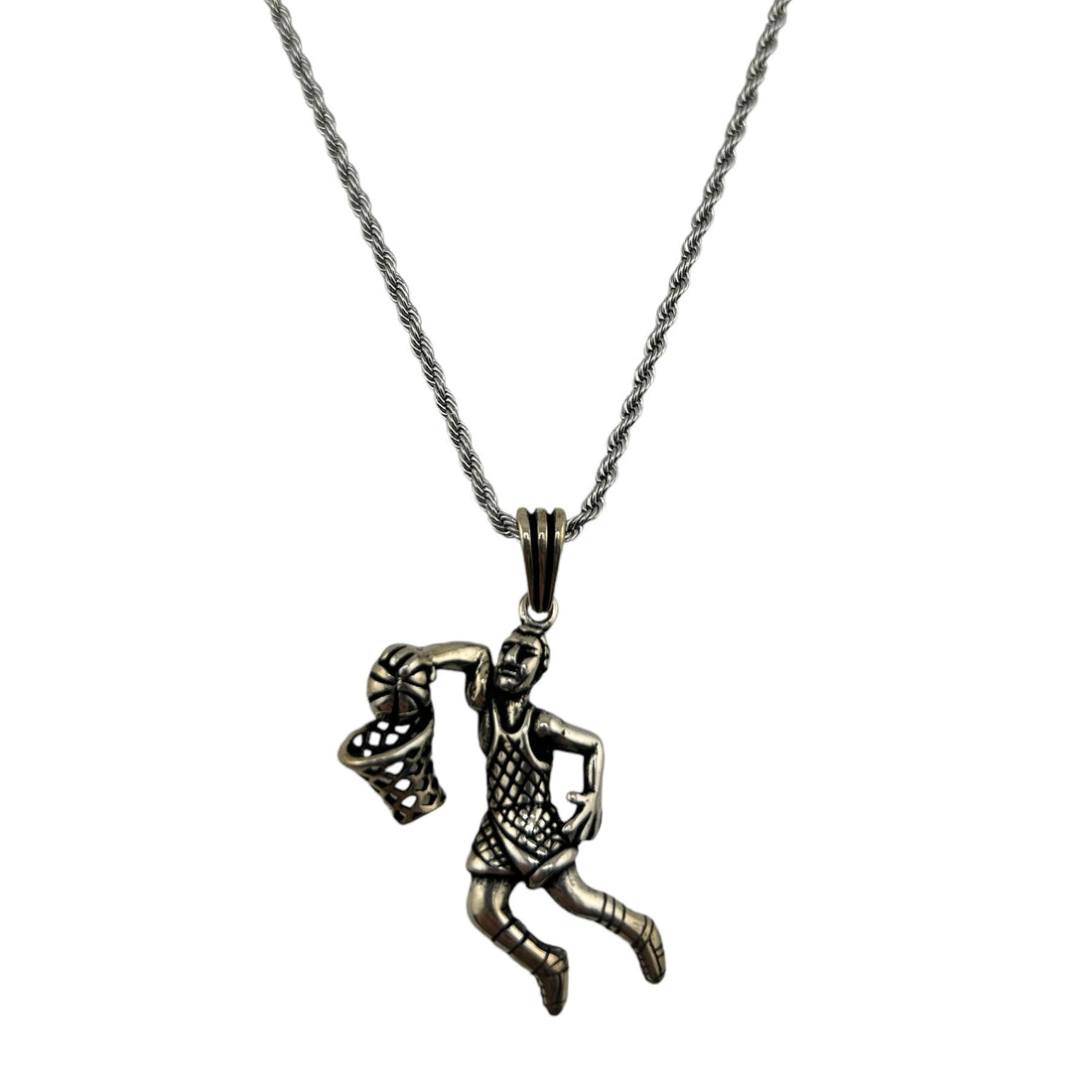 Sterling Silver Slam Dunk Mens Pendant