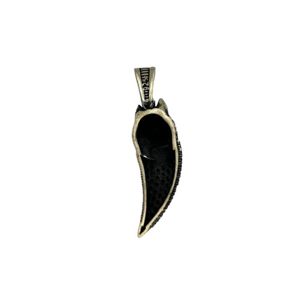 Sterling Silver CZ Wolf Mens Pendant