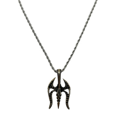 Sterling Silver CZ Gladiator Mask Mens Pendant