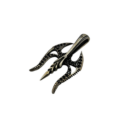 Sterling Silver CZ Gladiator Mask Mens Pendant