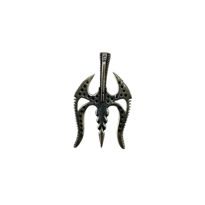 Sterling Silver CZ Gladiator Mask Mens Pendant