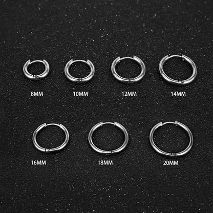 Stainless Steel Round Hoop Earrings