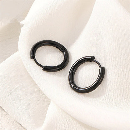 Stainless Steel Round Hoop Earrings