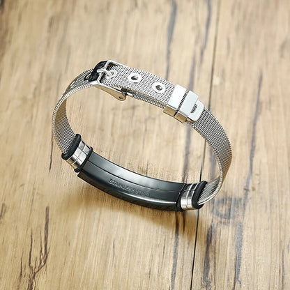 Stainless Steel Military Camo ID Bracelet