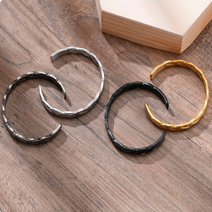 Stainless Steel Vintage Wheat Twisted Cuff Bracelet
