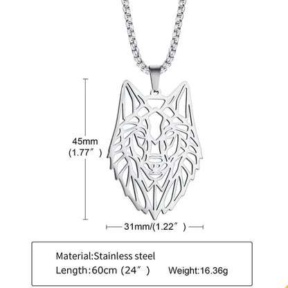 Stainless Steel Wolf Necklace