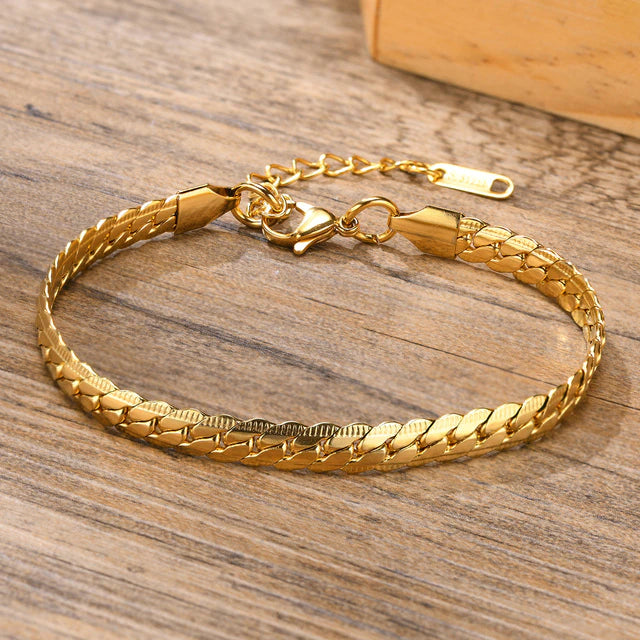 Stainless Steel Flat Miami Cuban Bracelet
