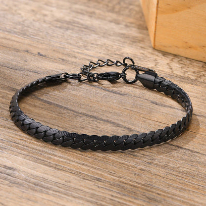 Stainless Steel Flat Miami Cuban Bracelet