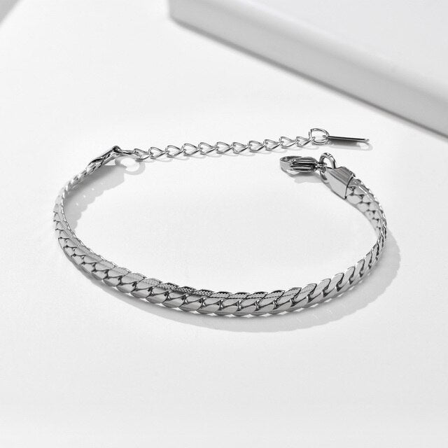 Stainless Steel Flat Miami Cuban Bracelet