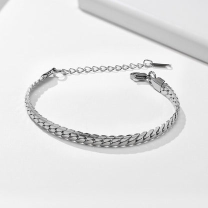 Stainless Steel Flat Miami Cuban Bracelet