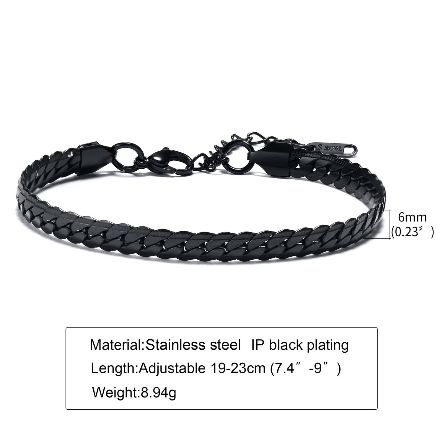Stainless Steel Flat Miami Cuban Bracelet