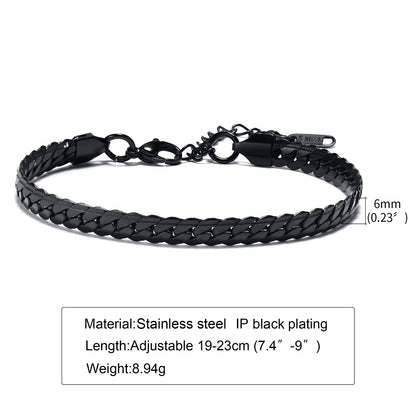 Stainless Steel Flat Miami Cuban Bracelet