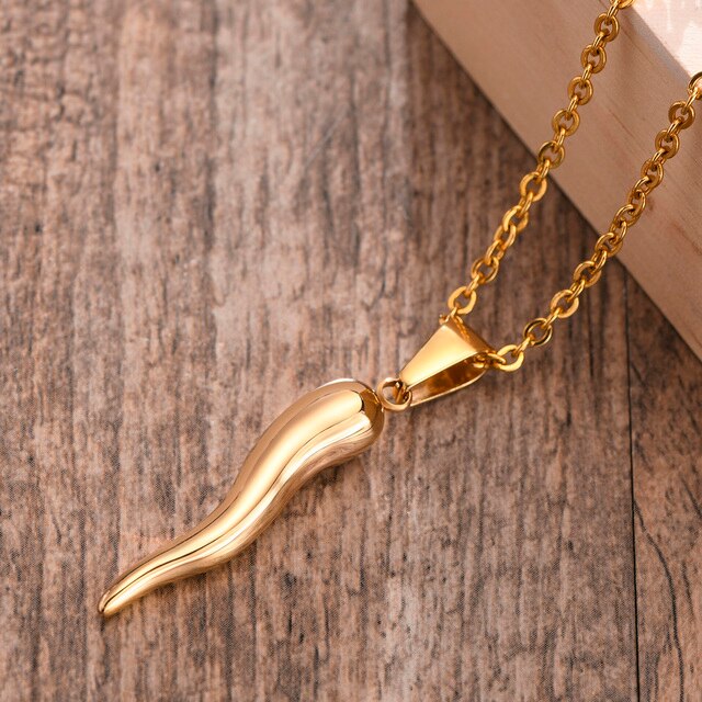 Stainless Steel Bull Horn Necklace
