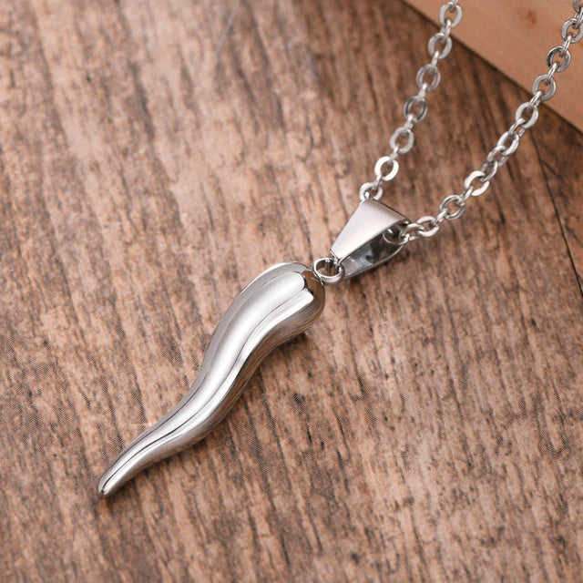Stainless Steel Bull Horn Necklace