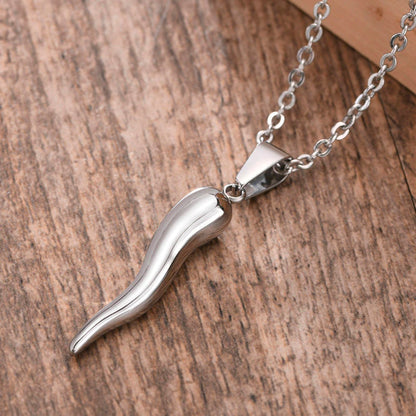 Stainless Steel Bull Horn Necklace