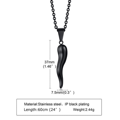 Stainless Steel Bull Horn Necklace