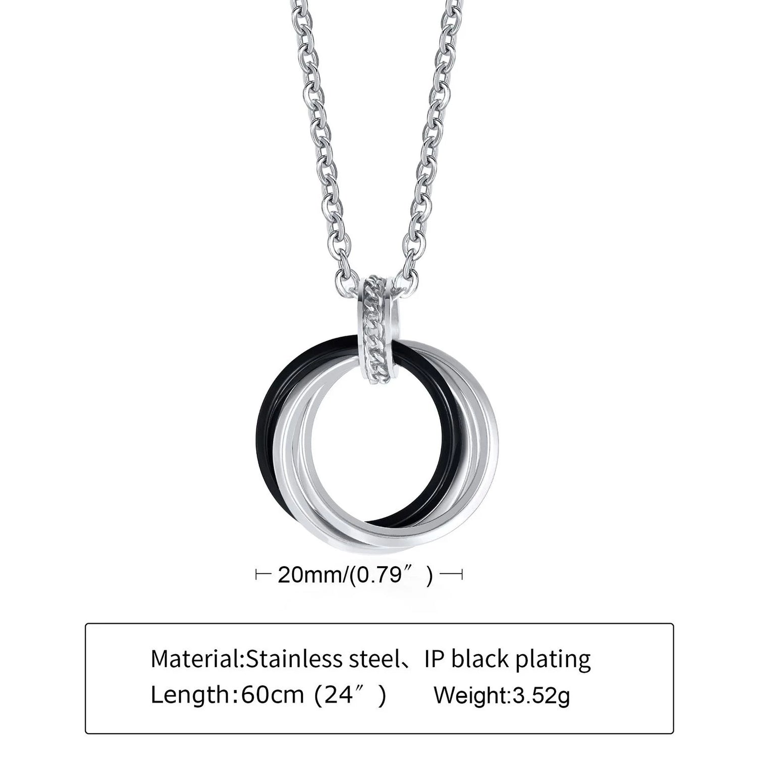 Stainless Steel Interlocked Circle Necklace