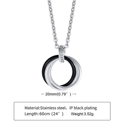 Stainless Steel Interlocked Circle Necklace