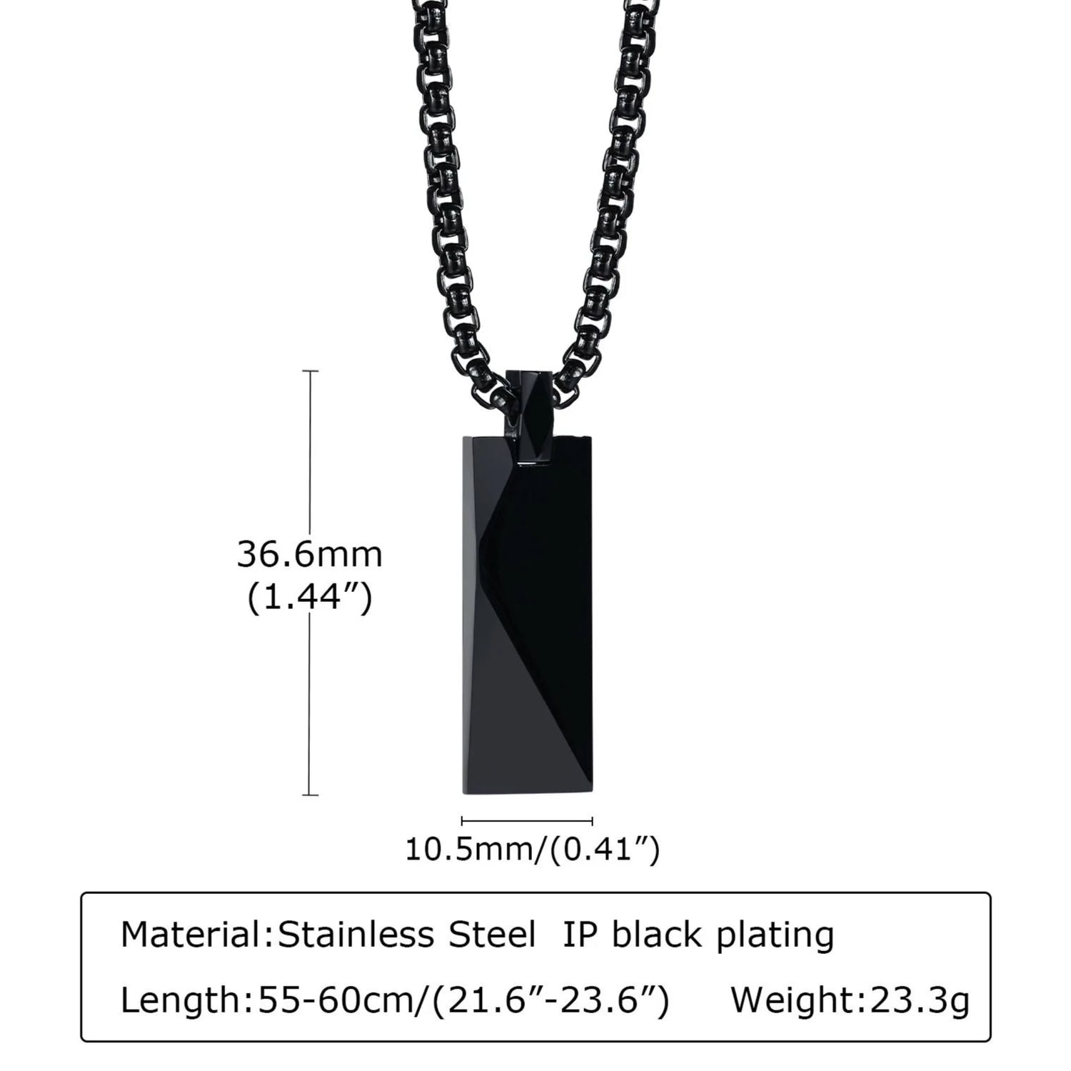 Stainless Steel Rectangle Necklace