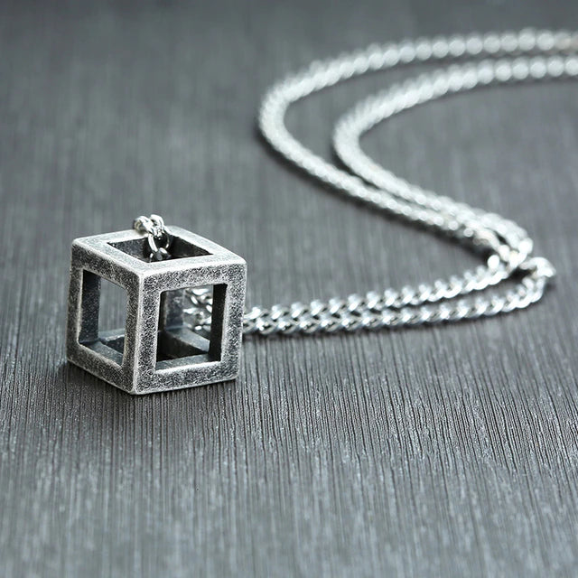 Stainless Steel Cuban Cube Necklace