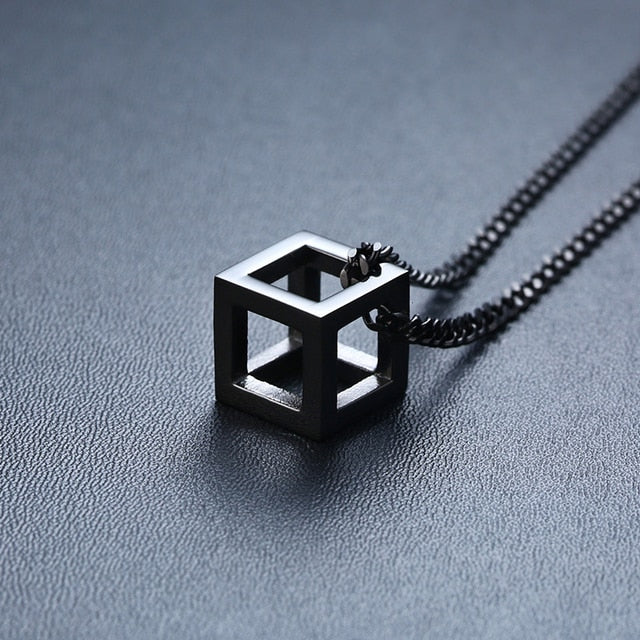 Stainless Steel Cuban Cube Necklace