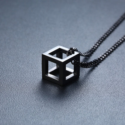 Stainless Steel Cuban Cube Necklace