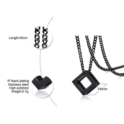 Stainless Steel Cuban Cube Necklace