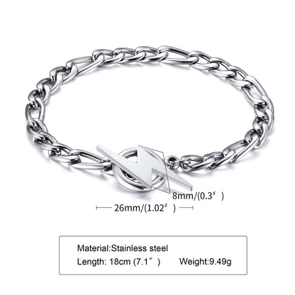 Stainless Steel Lightning Bolt Bracelet