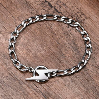 Stainless Steel Lightning Bolt Bracelet